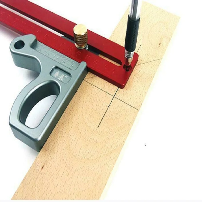 Righello per incisione per la lavorazione del legno falegnameria regola per bordi ad angolo retto in lega di alluminio calibro per marcatura del mitra
