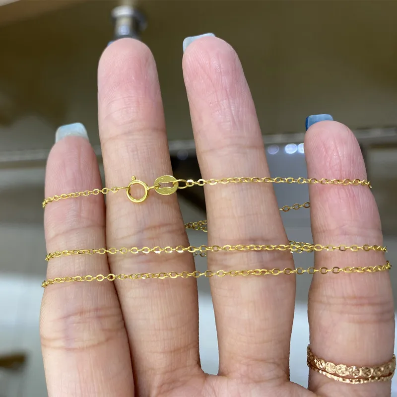 

18k Gold O Chain Real Yellow Gold Rose Gold Necklace Christmas Gift/Charms Fashion All-match Models Fine Jewelry Accessories