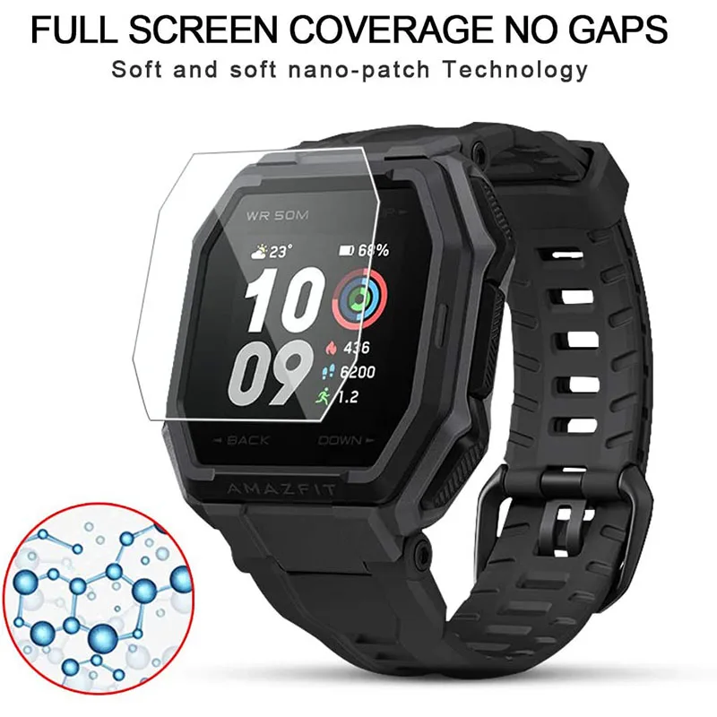 Película a prueba de explosiones para reloj inteligente Huami AMAZFIT Ares, Protector de pantalla de cobertura completa HD suave, no incluye cubierta de vidrio, 3 piezas
