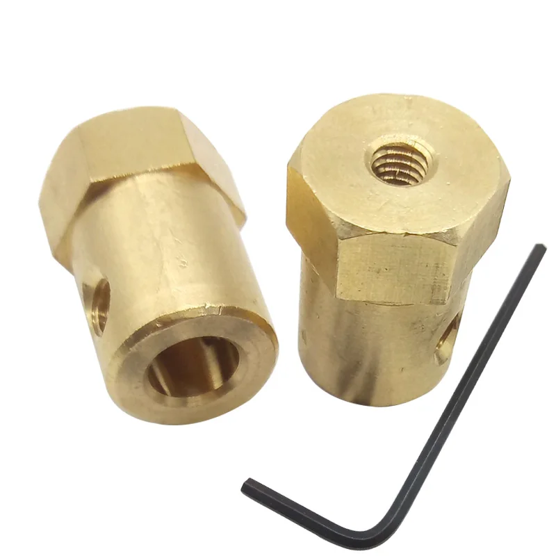 Bass Hexagonal Coupling 2mm 3mm 3.17mm 4mm 5mm 6mm 7mm 8mm Shaft Transmission Connector Model Car Tire Wheel Hub Motor Kit