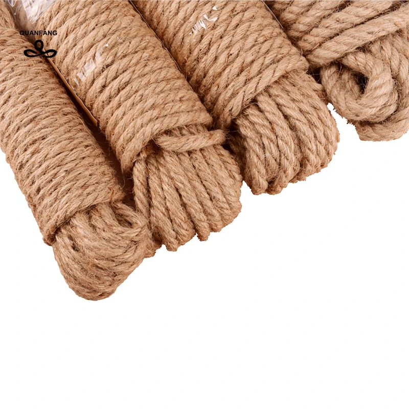 QUANFANG (3,4,6,8,10,11)MM Hemp RopeNatural Linen Burlap For DIY Gift Wrap Rope Christmas Activities Party Supplies Craft Decor