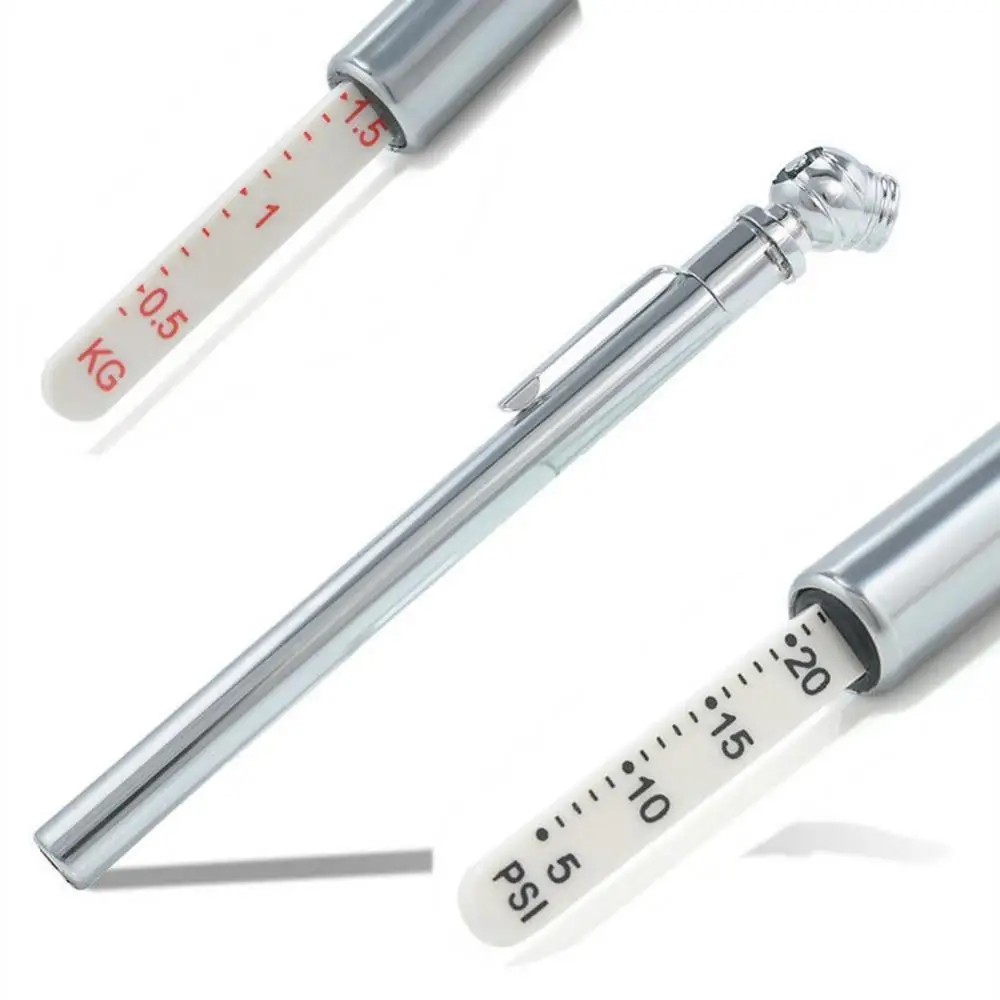 Mini medidor de pressão de pneu, caneta de teste de pressão de pneu de carros e veículos, 5 a 50psi para verificação rápida