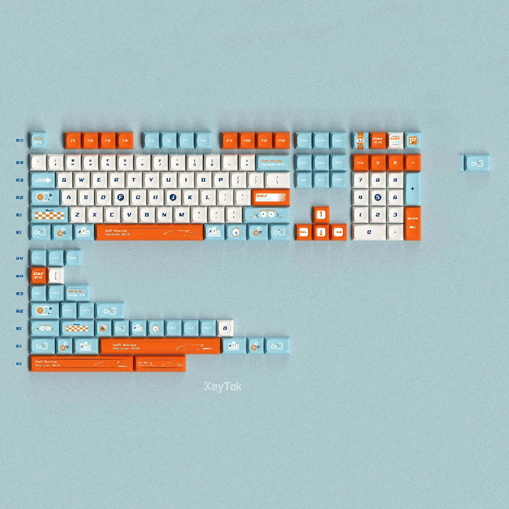 

Gulf 917k Racing Design Blue White Orange Keycap For Cherry Mx Gateron Kailh Box TTC Switch Mechanical Keyboard KDA PBT Key Cap