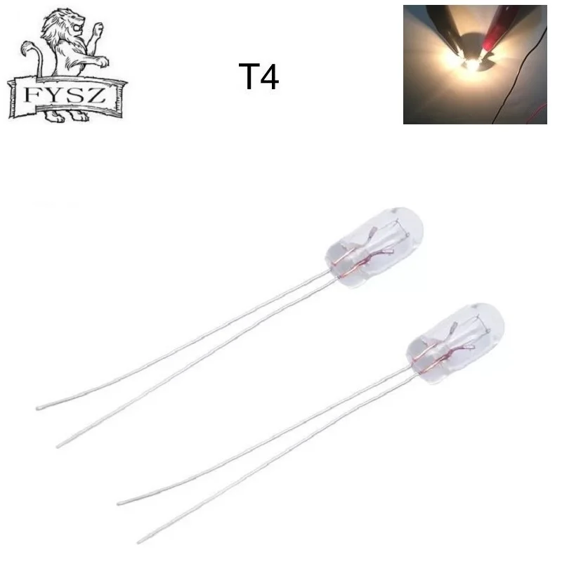 10Pcs T4 14V 1.4W Automobile Instrument Audio Gear Bulb Indicator Lamp T1 Transparent Glass The Dashboard Yellow Light