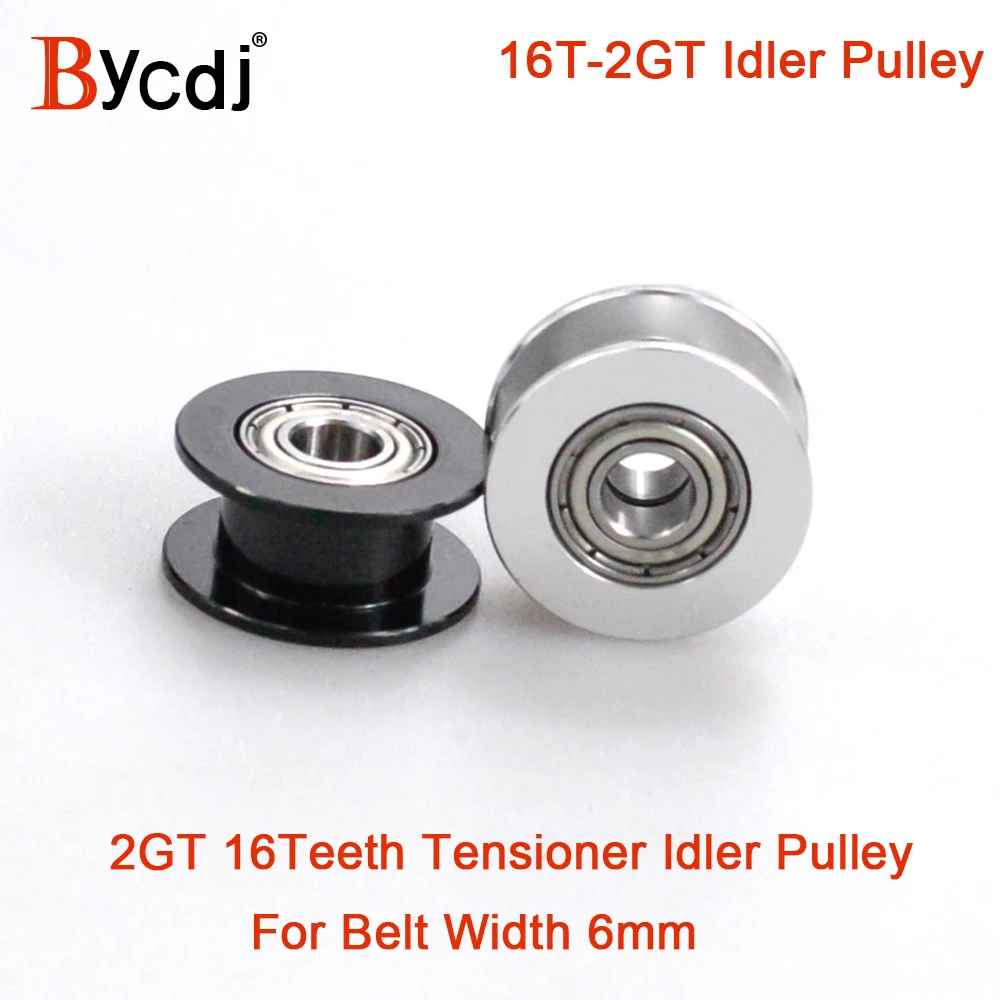 1pcs 2GT 16 Teeth synchronous Idler Pulley Bore 3mm with Bearing for Width 6MM GT2 Timing belt Passive Wheel  16teeth pitch 2mm