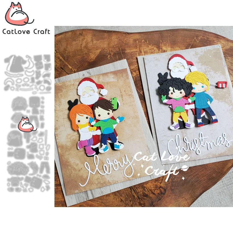 

Catlove Christmas Selfie Metal Cutting Dies Scrapbooking Mold Stencil Die Cuts Card Making DIY Craft Embossing New Dies For 2021