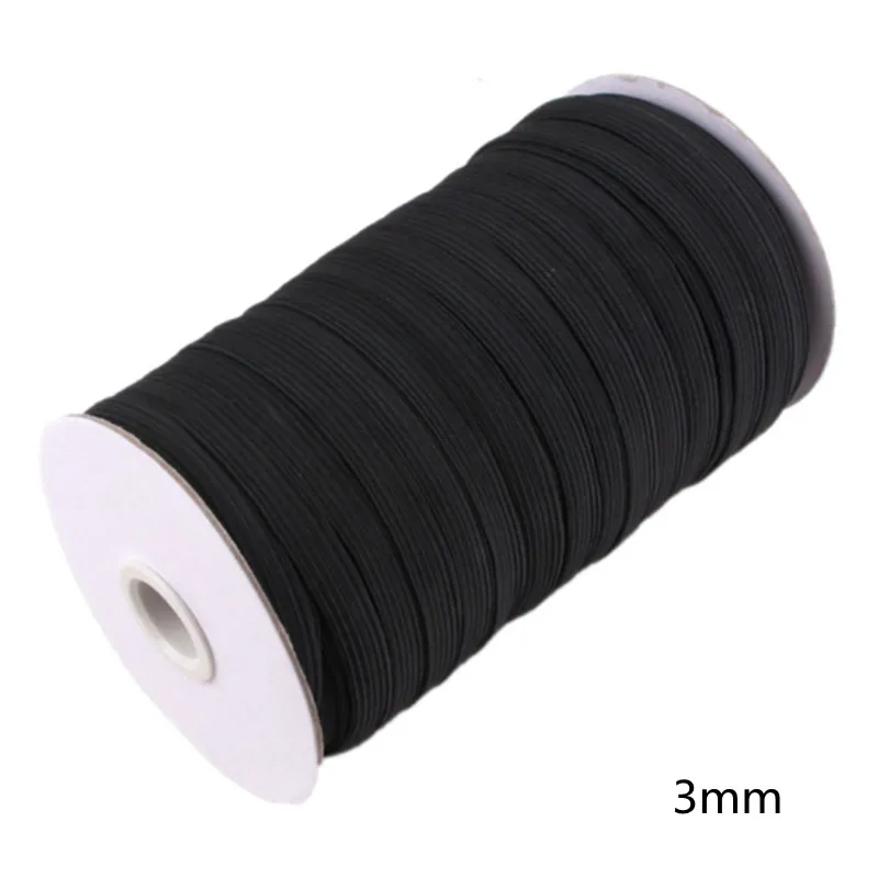 3-5 Yards 3/6/10/12/15/25/30/35/40/45/50/60MM White/black Nylon Highest Elastic Bands Garment Trousers Sewing Accessories