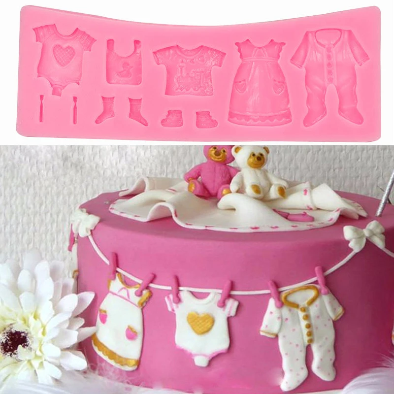 3D Baby Cloth Silicone Cake Mold Candy Fondant Chocolate Mould Cake Decorating Tools Cupcake Baking Molds Bake Tools