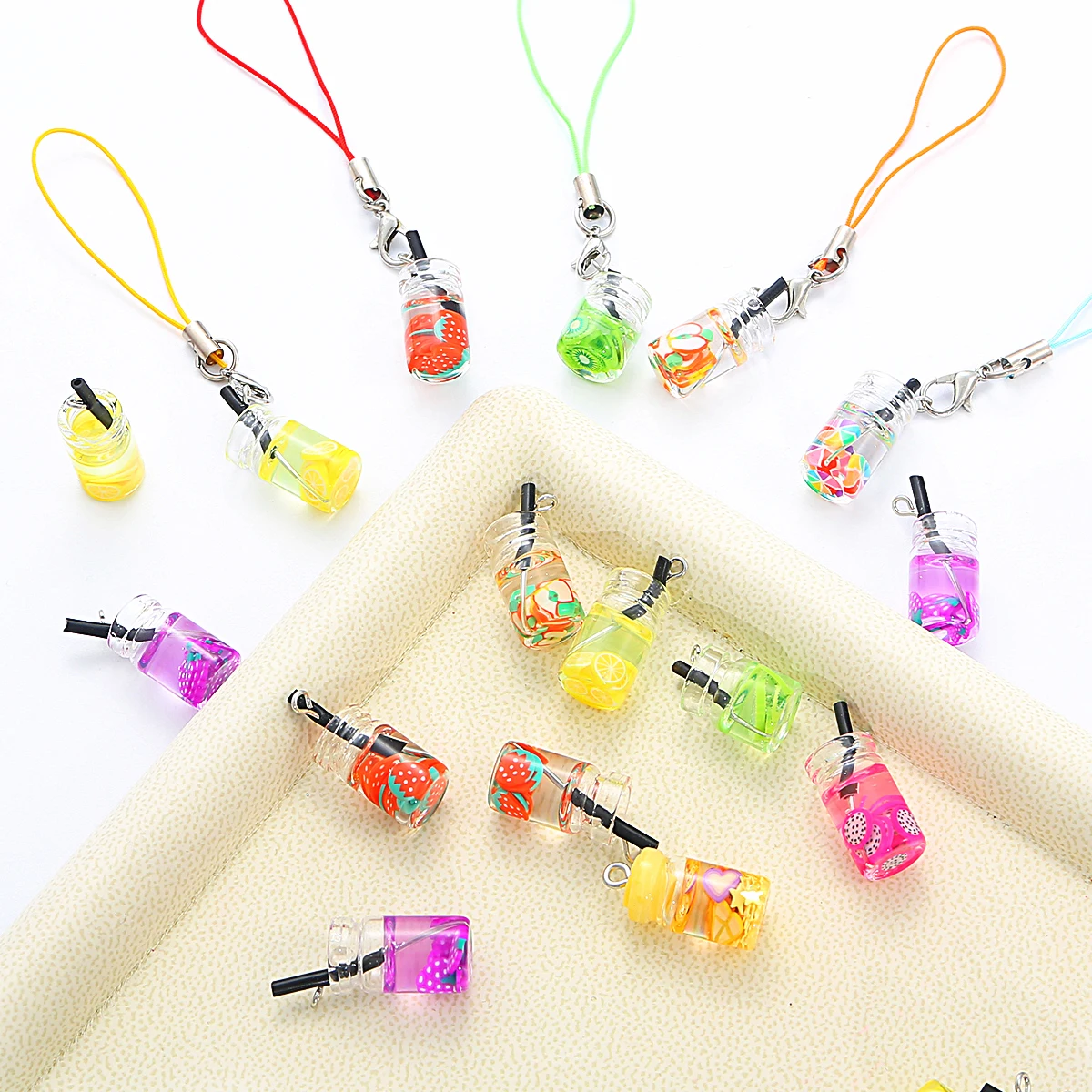 16Pcs 7color 18x10mm Transparent Glass Bottle Charms Juice  Pendant For Jewelry Earring Necklace Making DIY Charms Pendants