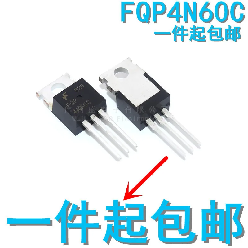 10PCS/LOT New Domestic Fqp4n60c 4n60c Direct Plug Iron Head to-220 MOS Field Effect Transistor 4a600v