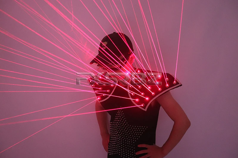 Red Laser Vest 650nm Laser Shoulder LED Luminous Waistcoat Bar Nightclub Disco Party Stage Show Glowing Costume