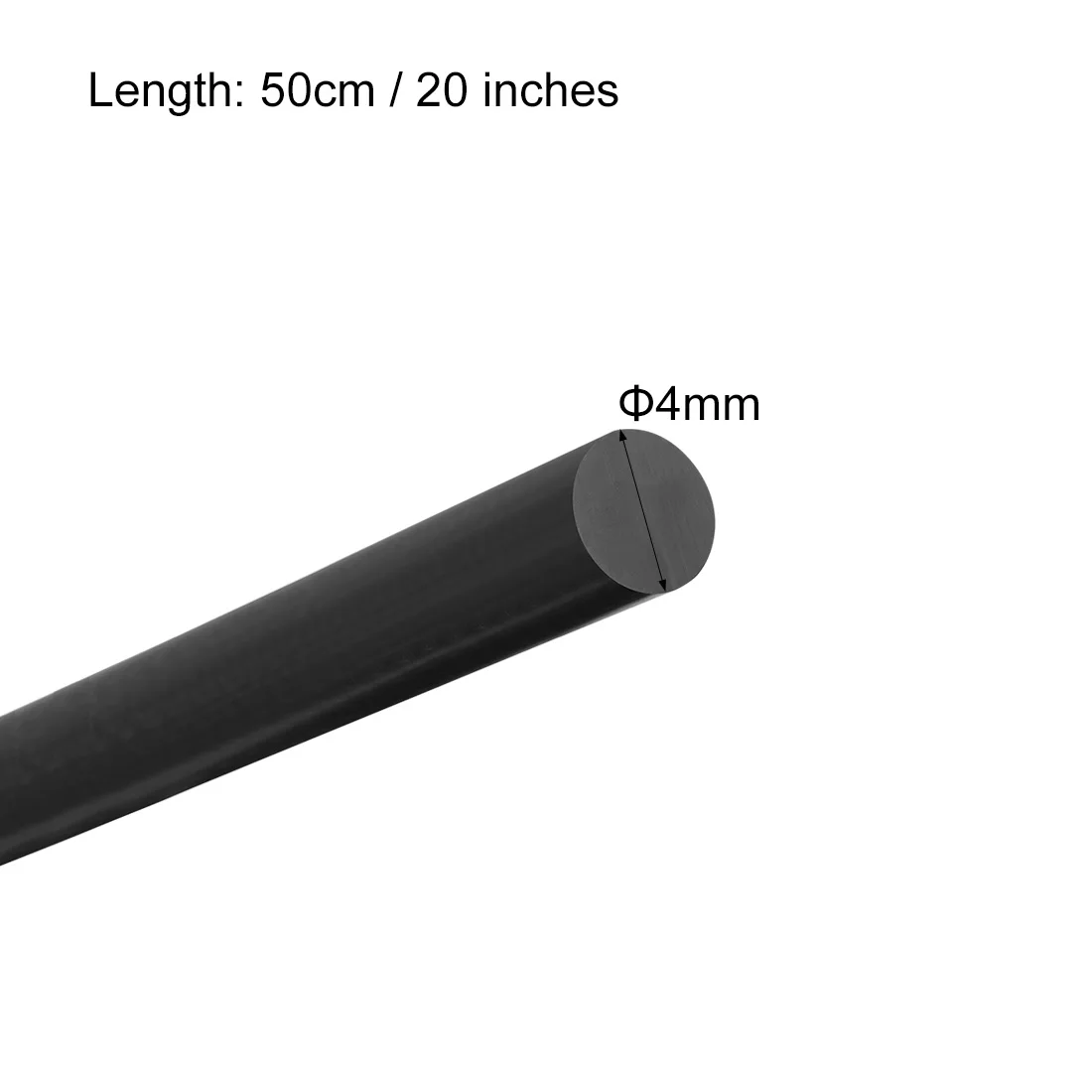 Uxcell Nhựa Tròn Thanh, 3Mm, 4Mm, 5Mm, 7Mm Đường Kính 50Cm Chiều Dài Nhựa Kỹ Thuật Thanh Tròn 4Mm 3 Đen