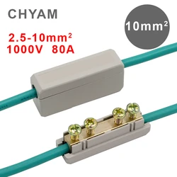 10mm2 1000V 80A Vierkante Terminal Met Schroeven Aansluiting Koperen Geleider Hoge Power Cable Connector