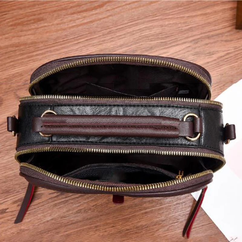 Vintage Small Crossbody Shoulder Bag for Women Designer Top-handle Handbags Purse Female PU Leather Messenger Bag Totes