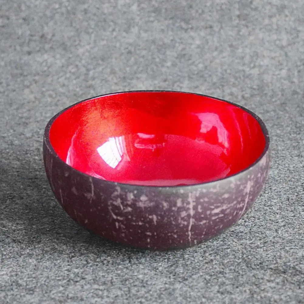 Food Container Compact Durable Coconut Shell Vintage Anti-Wear Painted Bowls for Restaurant