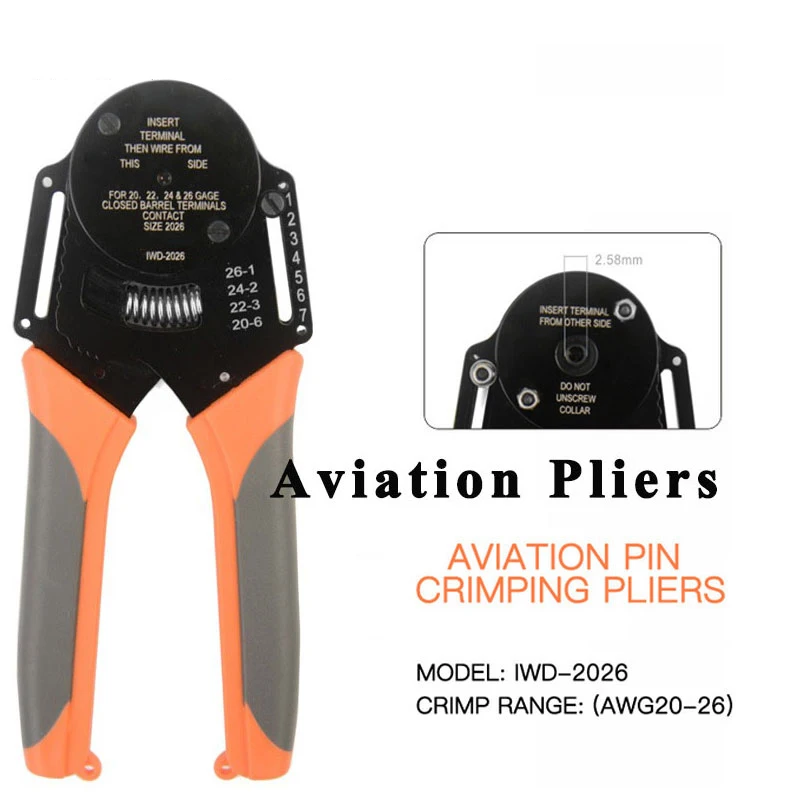 Imagem -03 - Iwiss-alicate de Crimpagem para Conectores Pesados Aviação Pin Crimper Four Core Shaft Point Pressure 0.050.128 Mm²3026awg