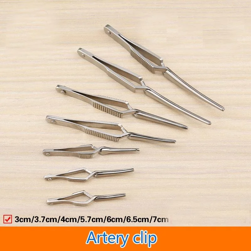 Stainless steel Arterial venous clamping micro-device clip-down device temporary blocking clip hemostasis artery hemostat