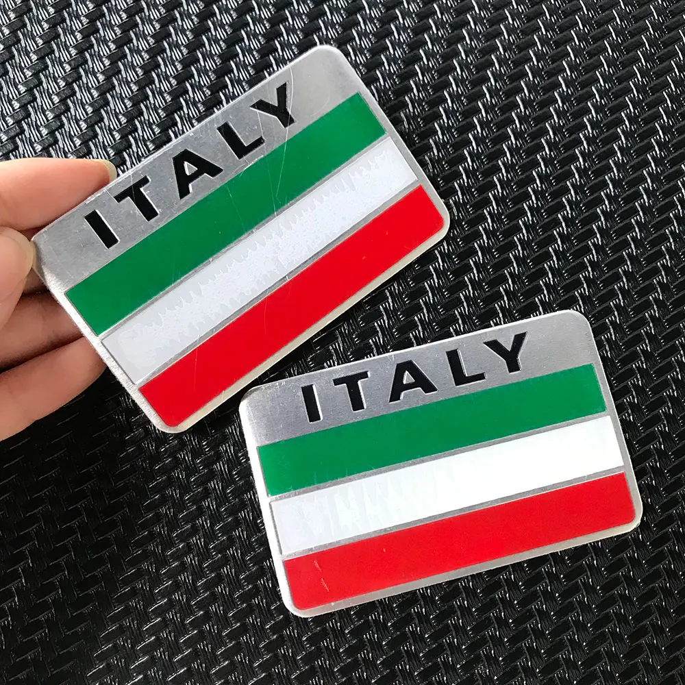 Italy Flag 3D Metal Emblem Badge Car Styling Motorcycle Decal for Renault Peugeot Citroen Chevrolet Ford VW Benz Skoda 2PCS