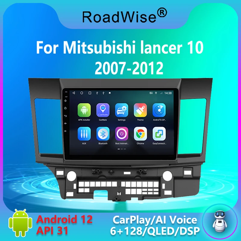 

Roadwise 2 din Android Car Radio Multimedia Carplay For Mitsubishi Lancer 10 CY 2007 - 2017 4G Wifi GPS DVD BT Stereo Autaoradio