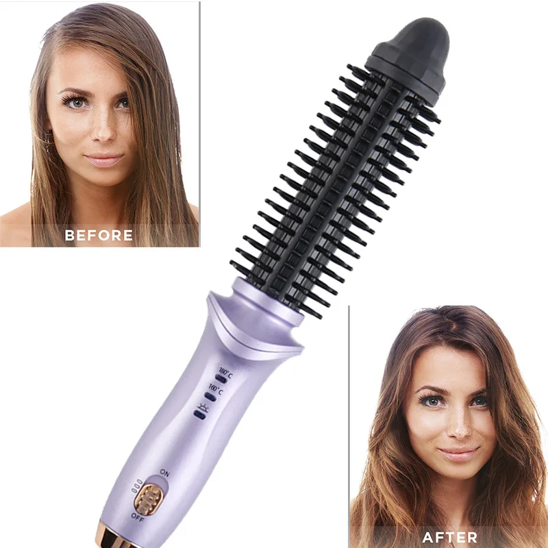 

2 in 1 Hot Air Brush Hair Comb Mini Electric Brush Volumizer 2 in 1 Salon Hair Straightener Curler Portable Curling Styler