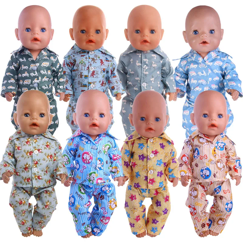 Pop Pyjama 15 Stijlen Patroon Kleding Voor 18 Inch Amerikaanse & 43 Cm Geboren Baby Onze Generatie Kerst Verjaardag Meisje speelgoed Gift