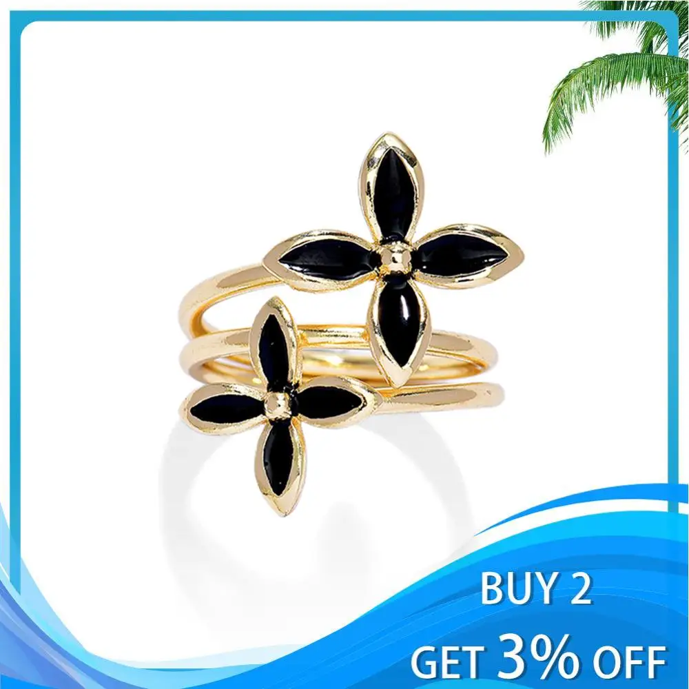 Sale New in Rings Fashion Black Pearl Hawaiian Rings For Women Luxury Frangipani Heart Turtle Ring Jewelry With Pearls