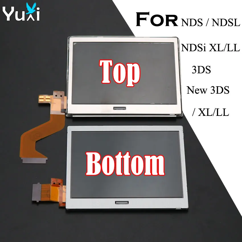 YuXi Top Upper & Bottom Lower LCD Display Screen Replacement for Nintendo DS Lite For DSL For NDSL For 3DS New 3DS XL LL