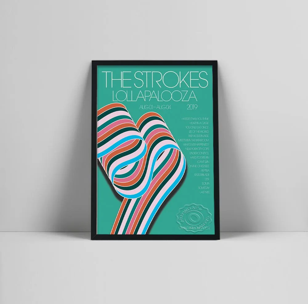 The Strokes Gig Poster Popular Music Album Colored Line Pattern Vintage Canvas Painting Wall Pictures For Living Room Home Decor