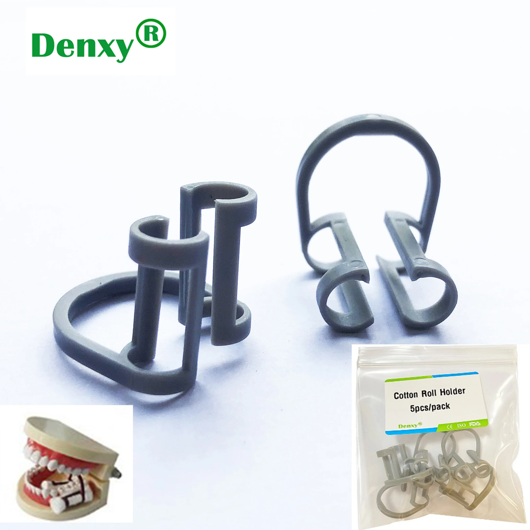 

Denxy 10pcs/2bags Dental Cotton Roll Holder Clip Disposable Dental Isolator Tool Clinic dentist tool orthodontic brackets