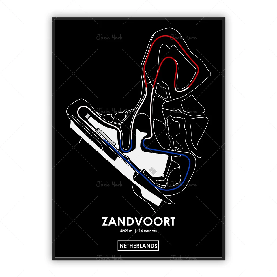 Zandvoort - ملصق خريطة المسار هولندا