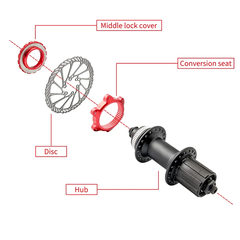 MUQZI Bike Centerlock To 6-Hole Adapter Mountain Bike Hub Center Lock Conversion 6 Bolt Disc Brake Rotor Cycling Accessoires