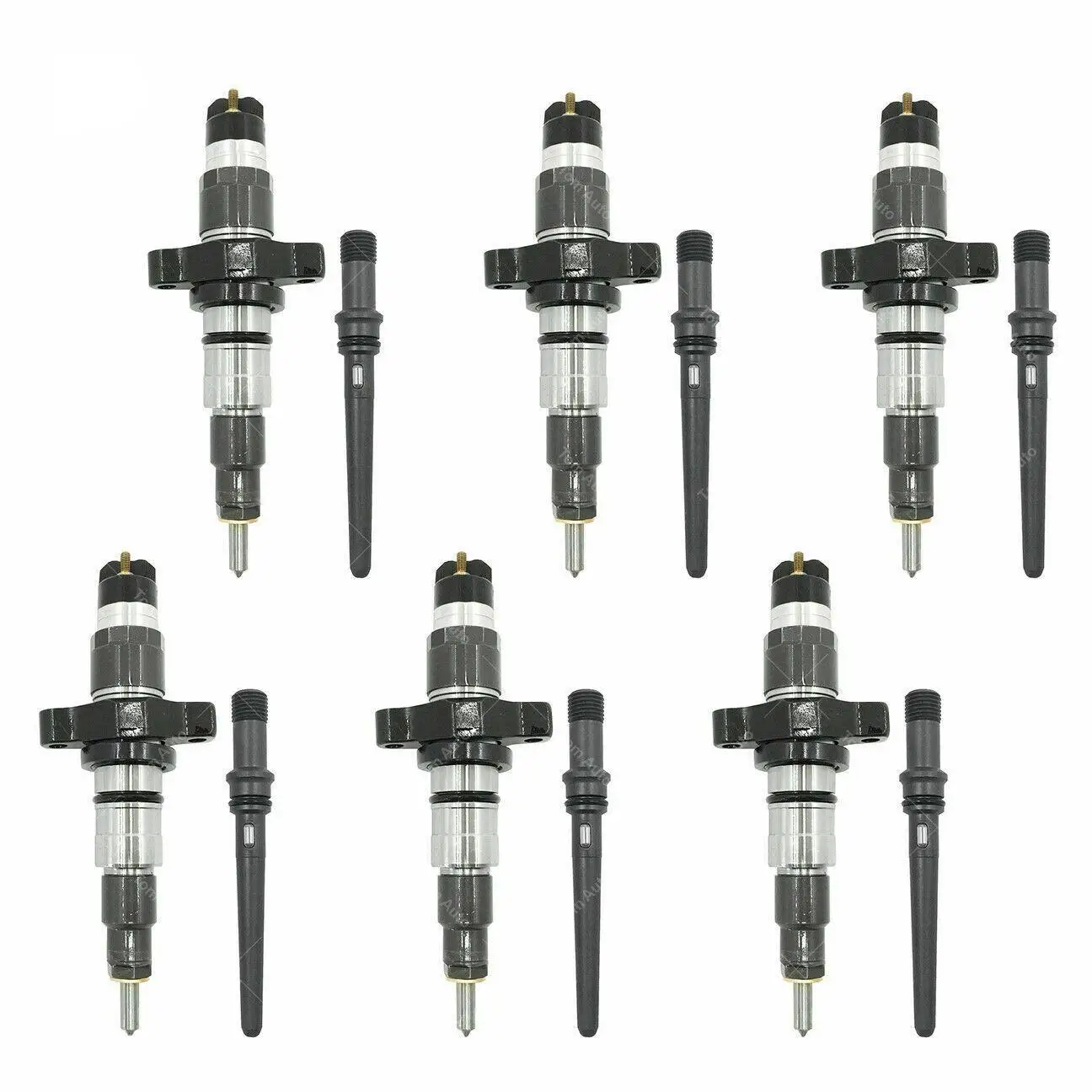 6PCS Fuel Injectors 0986435503 0445120255 0445120210 For 2003-2004 Dodge Ram Cummins 5.9L 5263318 3949619 3947550