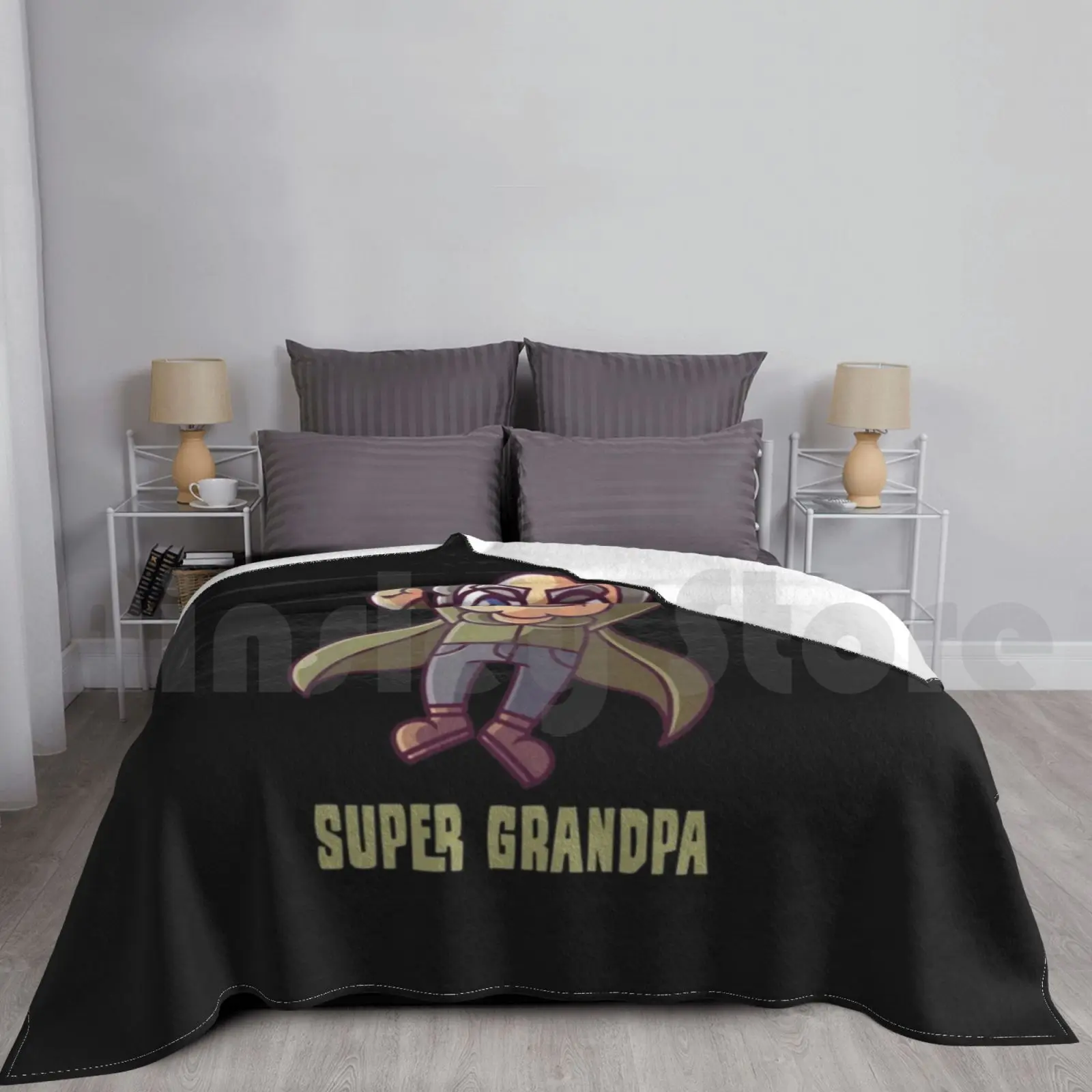 Super Grandpa Blanket For Sofa Bed Travel Super Grandpa Granpa Grandfather Hero Superhero