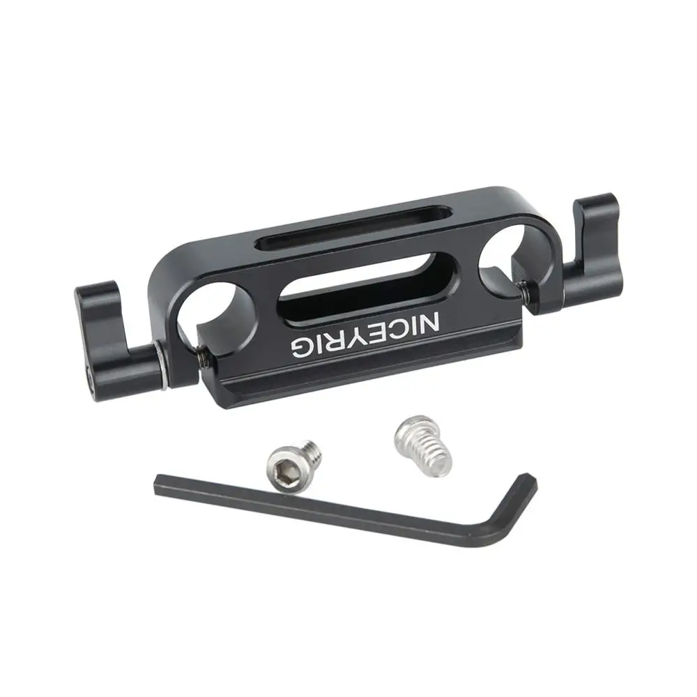 Niceyrig Universal 15mm Nato Dual Rod Clamp Nato Rail With 1/4”-20 Screws For Follower Focus Sunhood