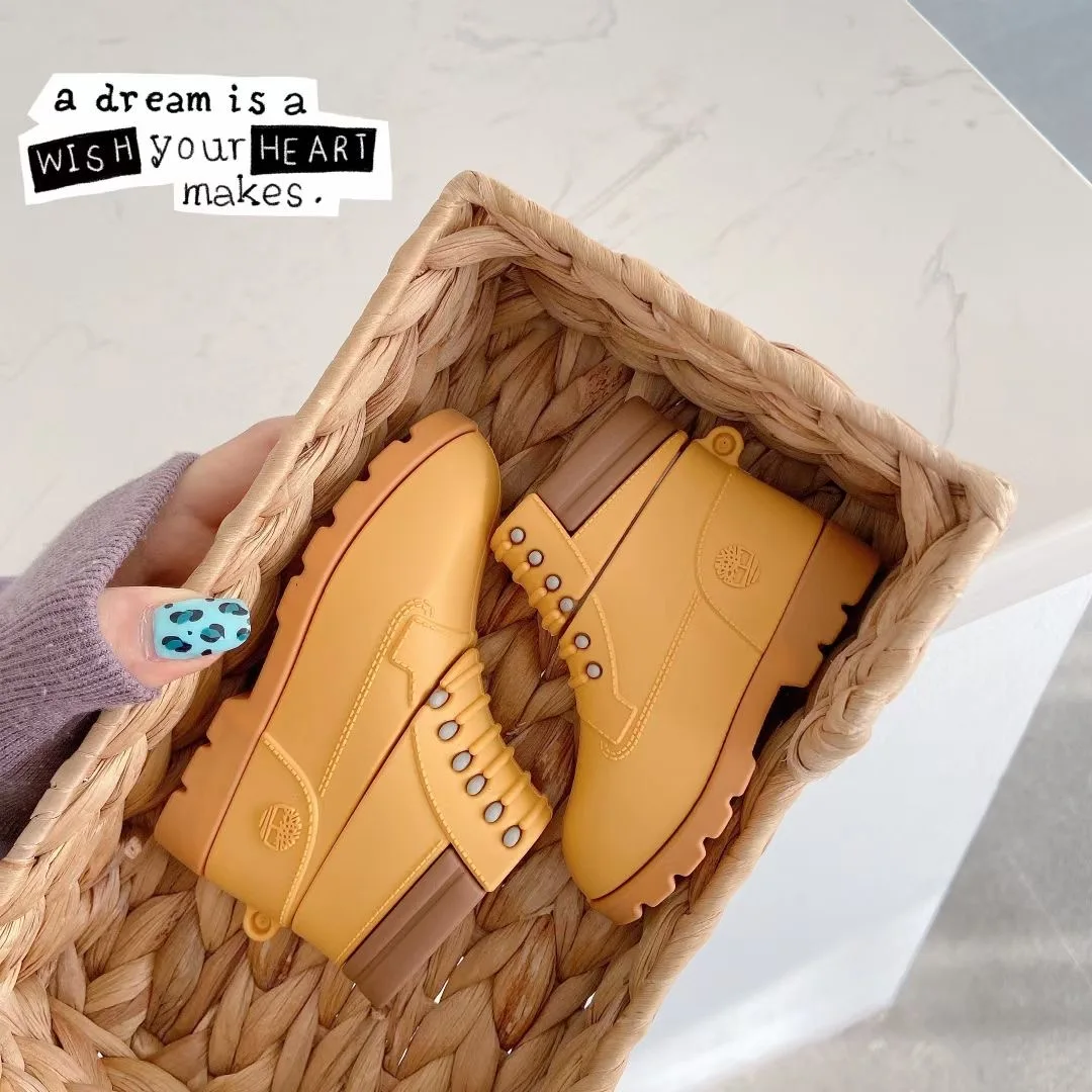 Super luxo ao ar livre sapatos caixa caso fone de ouvido para airpods 1 2 pro silicone macio sem fio bluetooth fones capa