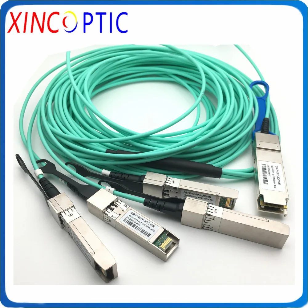 40G QSFP+ to 4SFP+ 10/15/20/25/30M Breakout Active Optical Cable Compatible for Cisco Mikrotik QSFP+ to 4x10G SFP+ AOC Cable