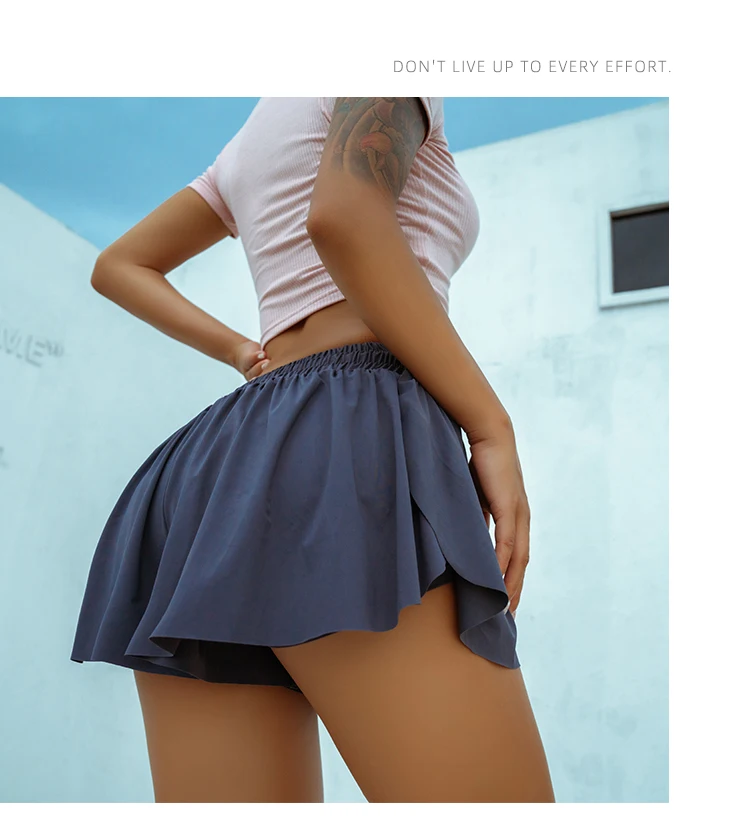 Womens Sexy Sports Shorts Tennis Skirt Girls Gym Short Dance Skirt Shorts 2021 Solid Color Pantskirt Anti-emptied Short Pants