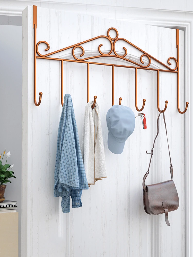 

Hook Behind The Door Rack Punch-Free European Style Strong Load-Bearing Wrought Iron Clothes Storage Rack