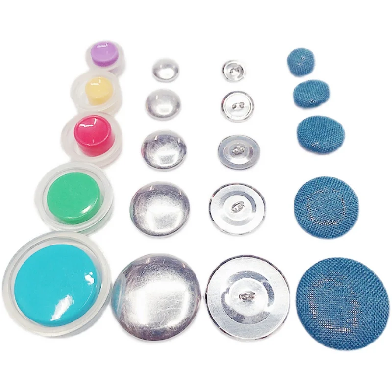 20set Stoff Abdeckung Tasten Kit, DIY Taste Handwerk Kits Handgemachte Tuch Taste Schnalle, Der Semi-fertig Handwerk Zubehör – Detail 3