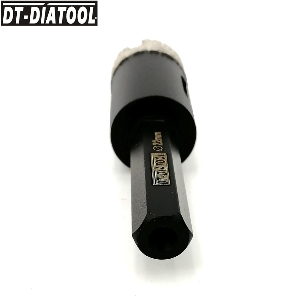 Tige hexagonale brasée sous vide à sec, DT-DIATOOL, 2 pièces, mèche diamantée, tige hexagonale, pour granit, marbre, scie à trous, pour carreaux de céramique, Dia22mm