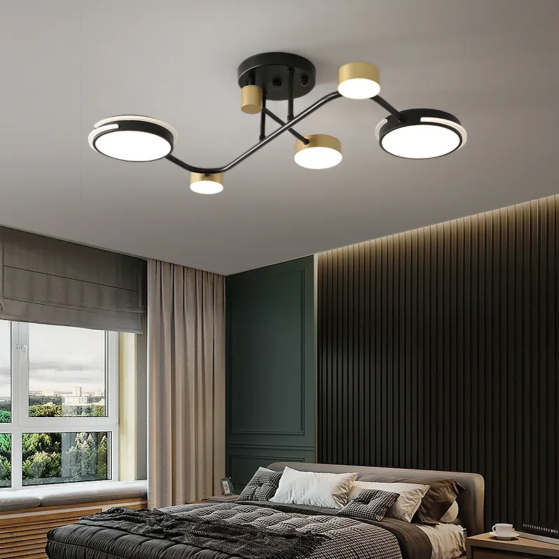 

Modern LED Chandeliers For Living Room Kitchen Bedroom New Black Gold Frame Ceiling Hanging Lamp Dropshipping Indoor Lighting