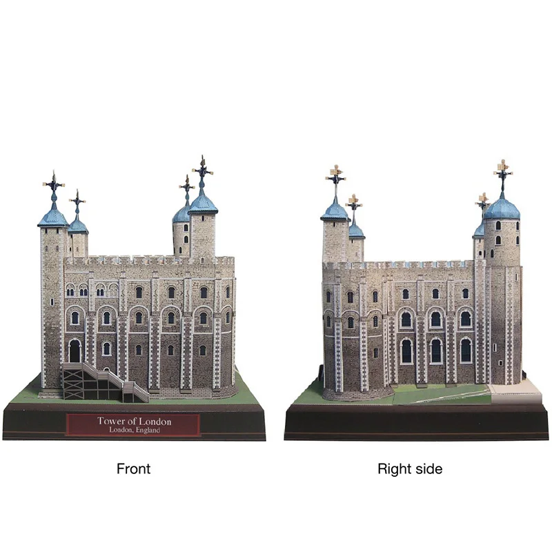 Torre de Londres del Reino Unido, modelo de papel 3D, casa Papercraft, arte DIY, construcción de Origami, adolescentes, juguetes artesanales hechos a mano para adultos, QD-169