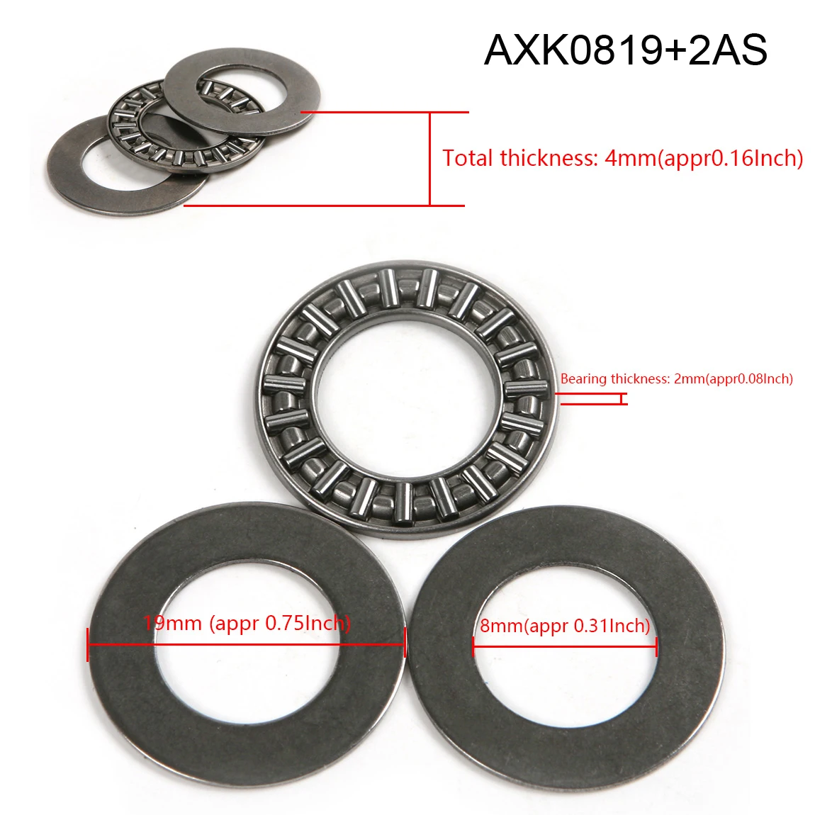 2ชิ้น/เซ็ตเครื่องบินลูกกลิ้งเข็มเกี่ยวกับการขายแบริ่ง AXK0819/AXK1024/AXK1528/AXK1730 + 2AS