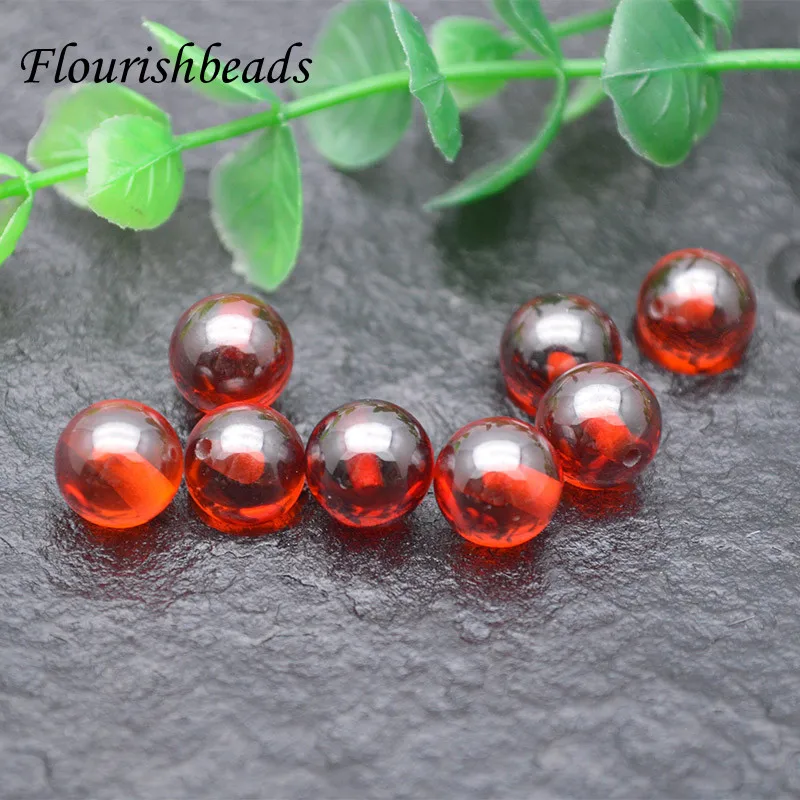 

50pc Cherry Red CZ Round Beads Half Hole for Earrings DIY Jewelry Making Bracelet Jewelry Findings Components