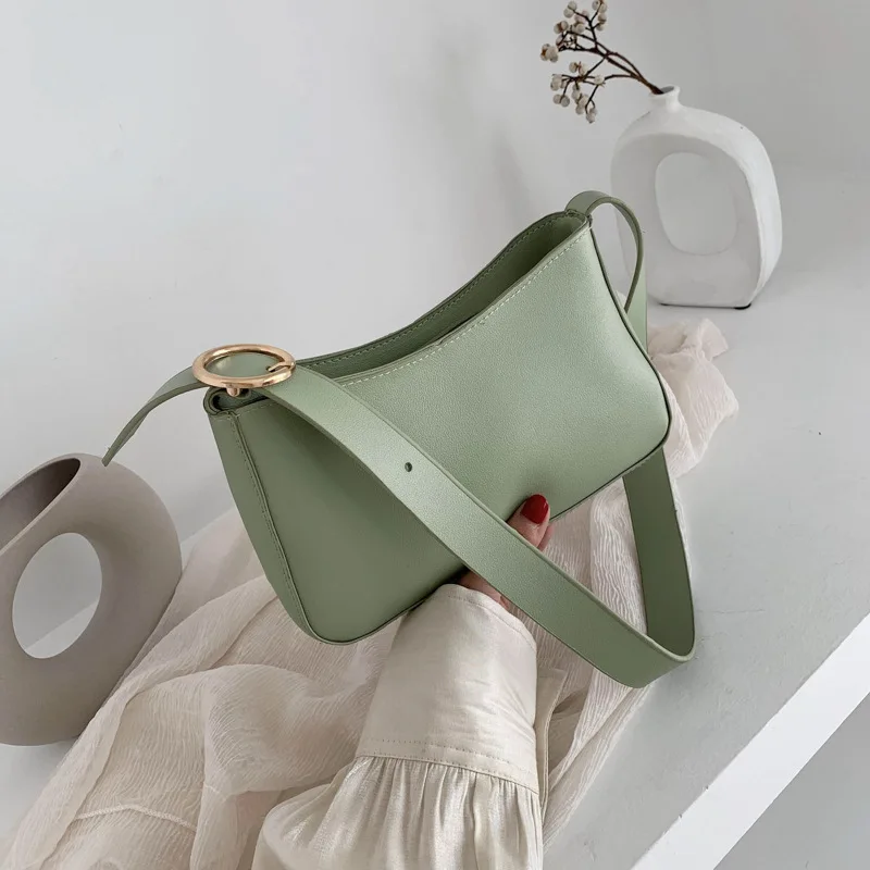 Small Bright PU Leather Shoulder Bags for Women Cute Solid Color Messenger Bag Simple Handbags and Purses Female Travel Totes