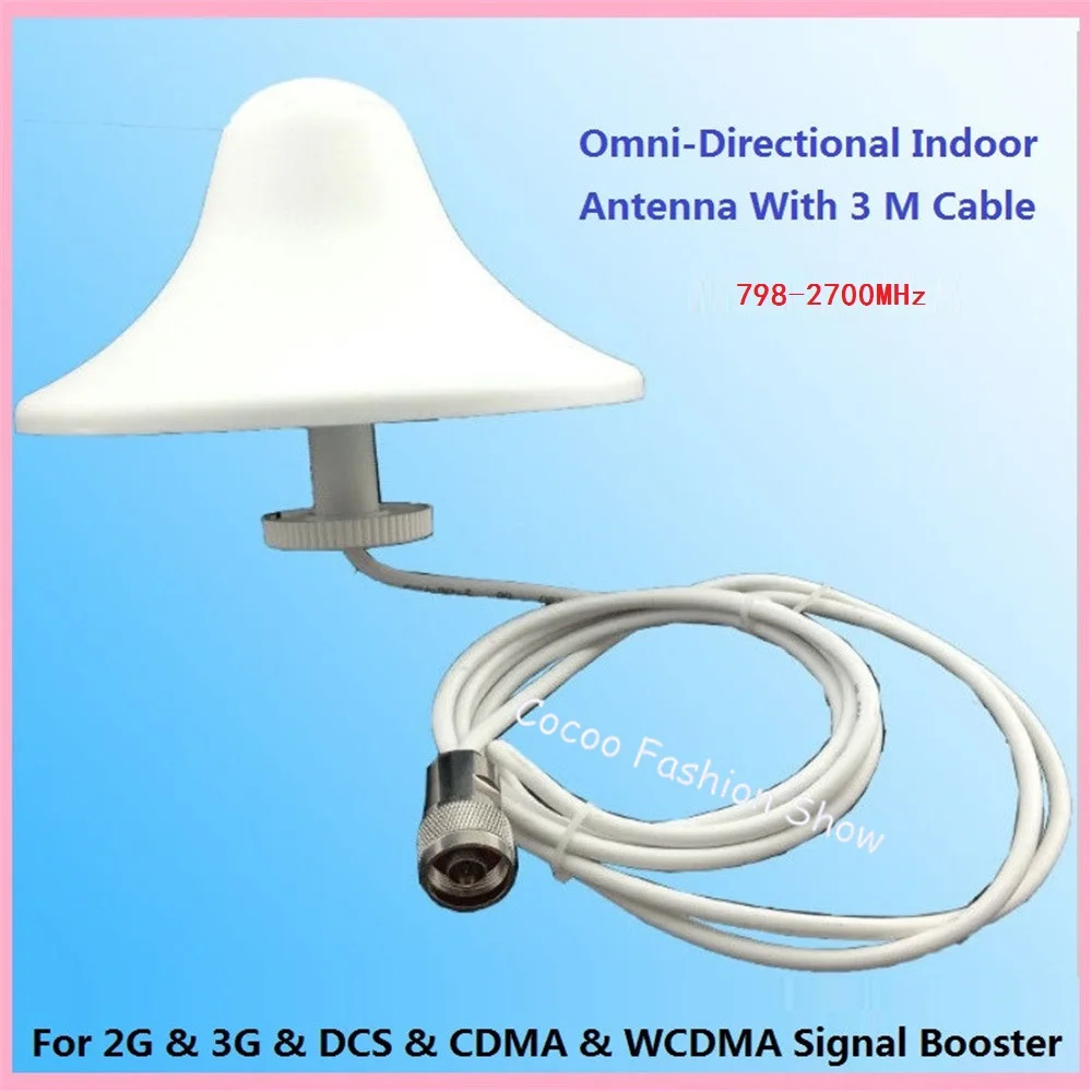 ZQTMAX Omni Ceiling Antenna 698-2700MHz for GSM Signal Booster LTE UMTS Signal Amplifier 2g 3g 4g repeater with 3/5m cable