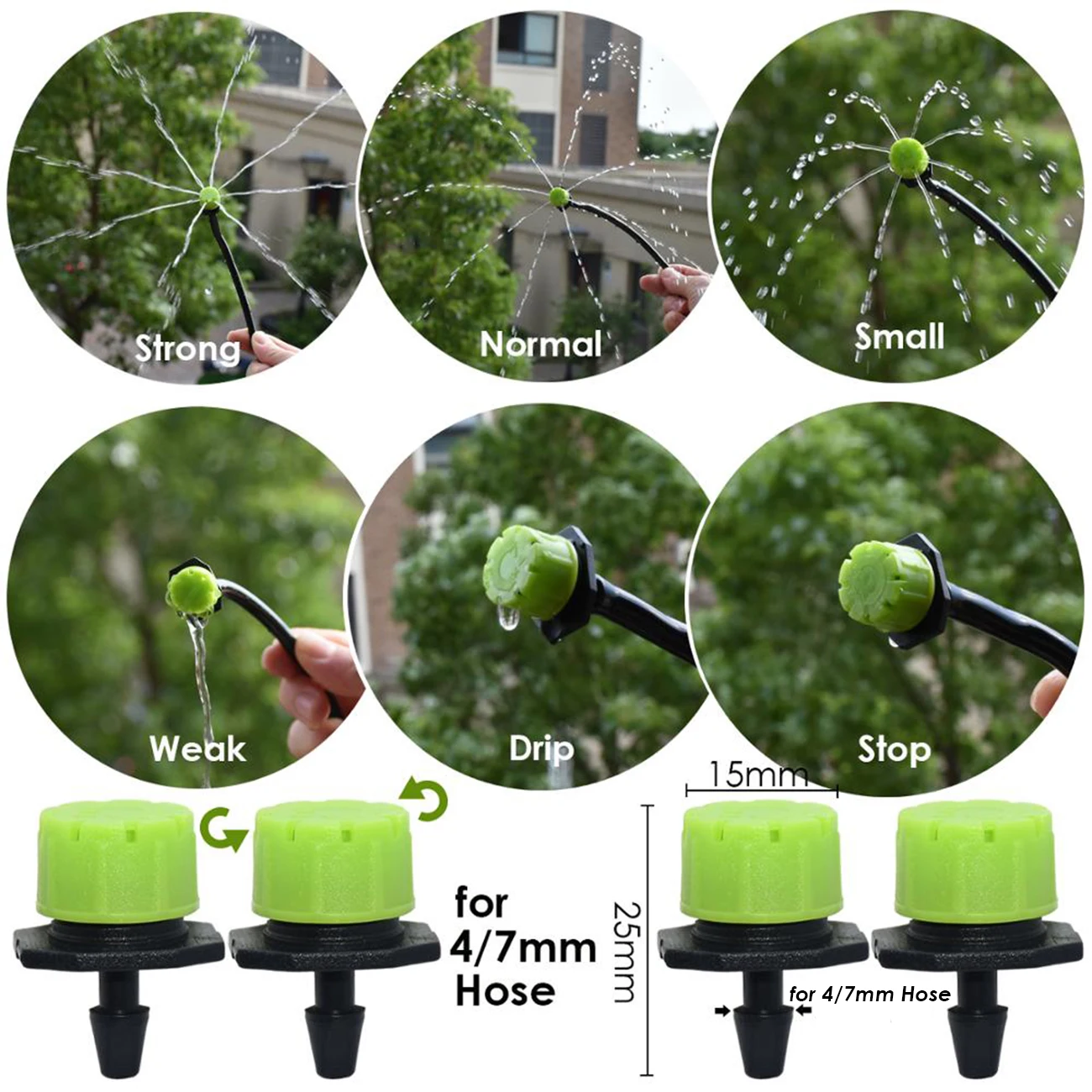 KESLA 30-800PCS 1/4\'\' Adjustable Micro Drip Irrigation System Watering Sprinklers Anti-clogging Emitter Dripper Garden Supplies