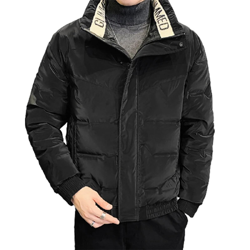 2021 new Down jacket men's fashion winter warm coat loose  fashion men's stand-up collar white duck down jacket for traveling