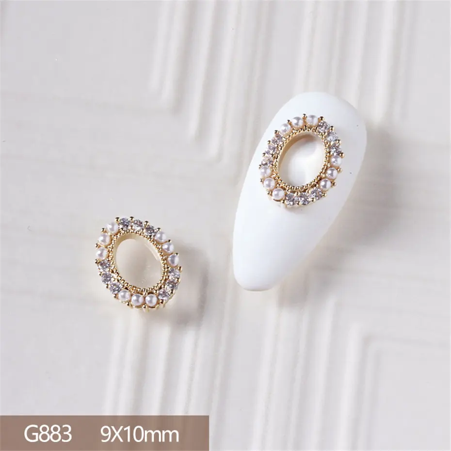 10pcs/lot 3D Star Moon Unicorn Alloy Nail Art Zircon Pearl Crystal Metal Manicure Nails Accessories Supplies Decorations Charms