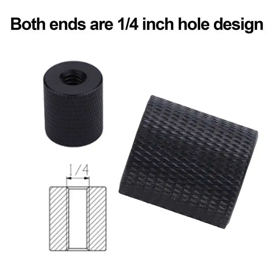 1/4 بوصة أنثى إلى 1/4 بوصة أنثى الموضوع محول سبائك الألومنيوم برغي كاميرا ترايبود Monopod محول